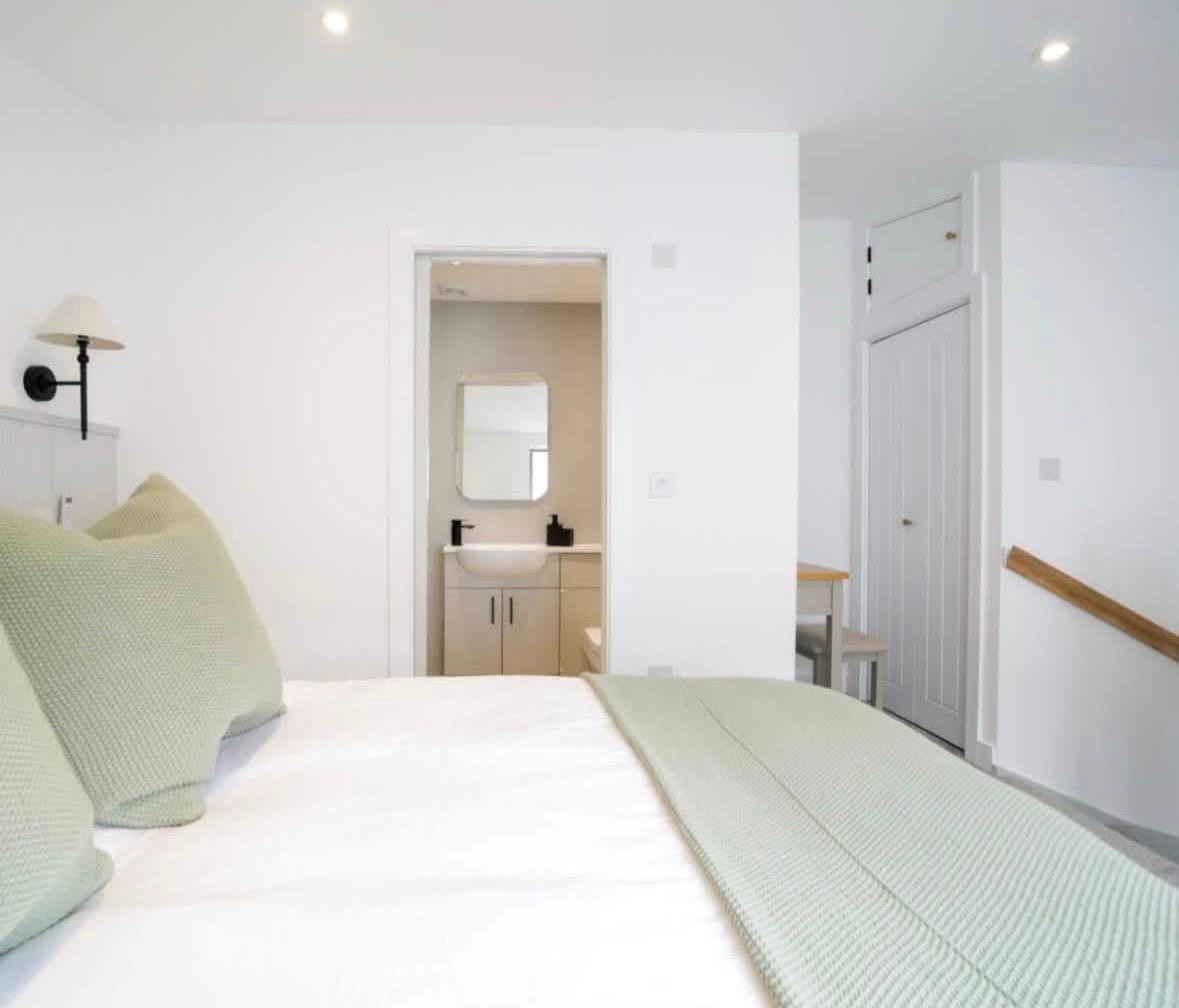 Bedroom and adjoining doorway