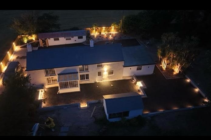 Finished property at night
