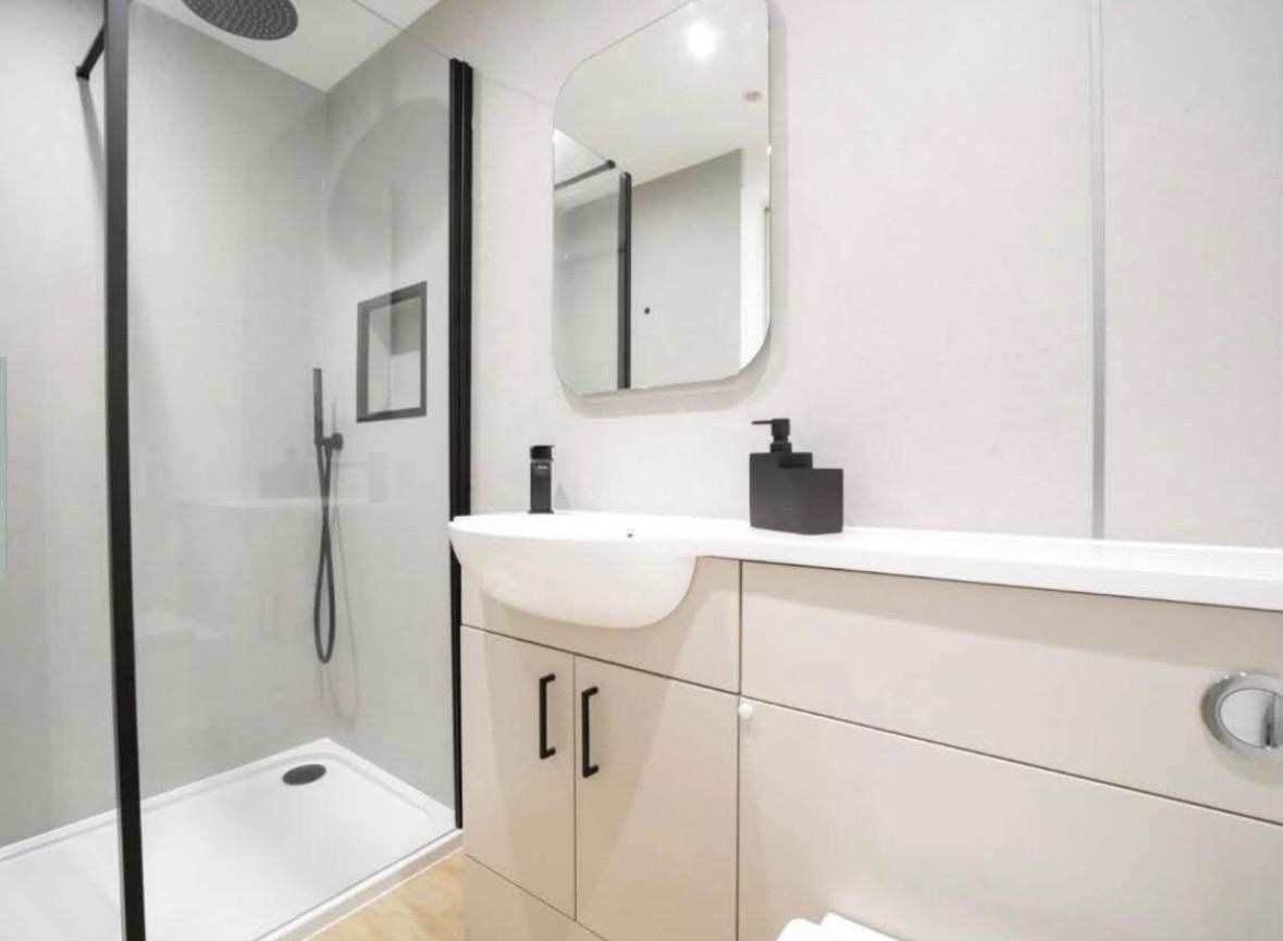 Bathroom with black fittings