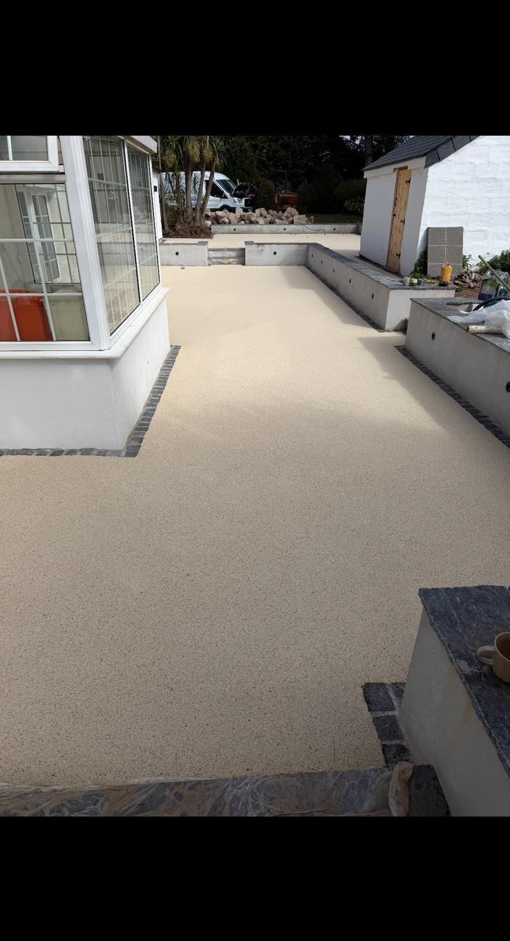 Driveway and stone edging